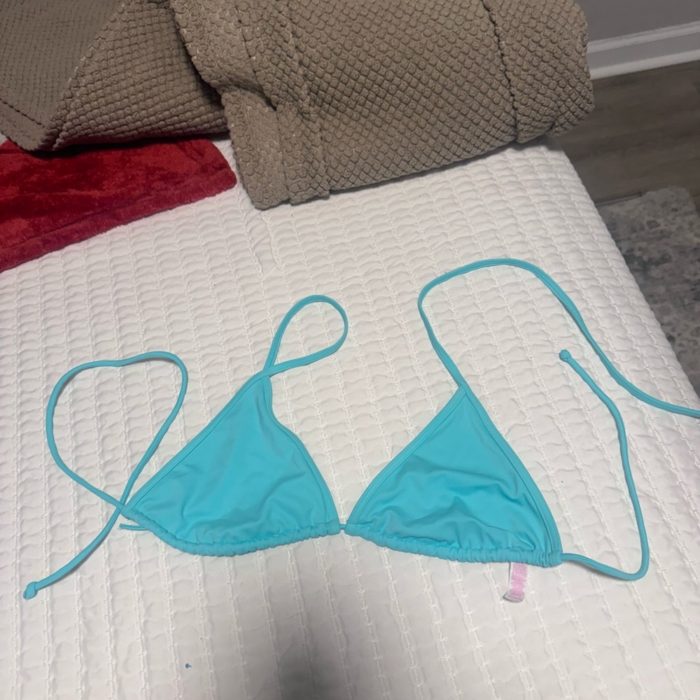 Turquoise Triangle Bikini Top
